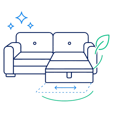 Ilustração de sofá retrátil